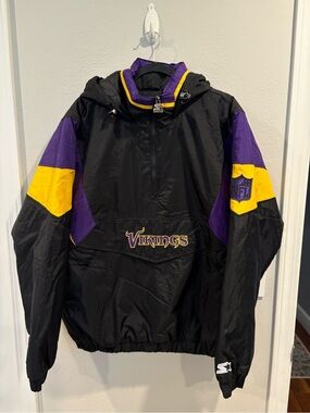Starter Minnesota Vikings NFL Pullover Windbreaker Jacket Men’s Size Medium NWOT